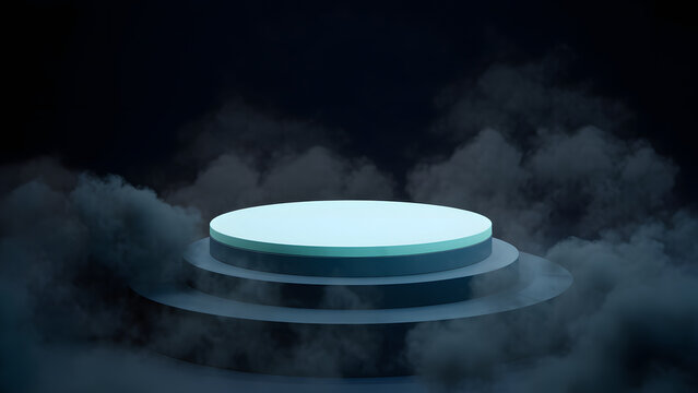Abstract Floating Pedestal with a Mystical Cloud-Like Base