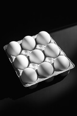 Poster - Fresh eggs on a table surface
