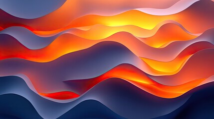 Aufkleber - Abstract wavy layers of vibrant color