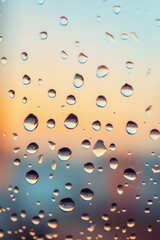Poster - Raindrops on a window frame a cityscape at night, suitable for use as a background or atmosphere image