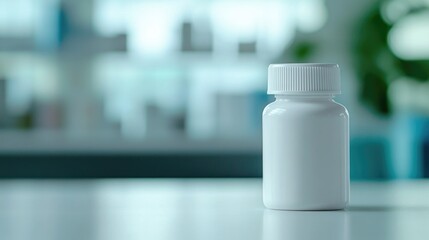 Poster - A close-up shot of a bottle sitting on a table, ready to be used or displayed