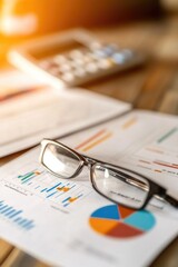 Poster - A pair of glasses placed on top of a piece of paper, often used as a prop or symbol