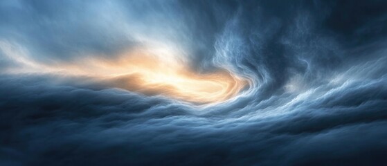 Poster - A dramatic sky scene with a dark cloud and a bright light shining through, great for representing hope or guidance in various contexts