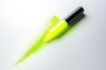 Poster - A close-up of a green liquid splattered on a white surface, suitable for use in scientific or educational contexts