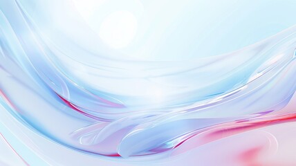 Poster - Abstract smooth pastel wave shapes in blue and pink tones. Background image of transparent wave with blue and red. Digital art for design and print. Minimal and contemporary wallpaper design. AIG53.