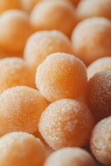 Poster - A high-angle shot of a stack of doughnuts with a soft focus background