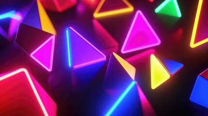 Poster - A collection of colorful neon lights arranged on a surface