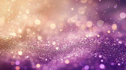 Poster - Shimmering Abstract Elegance, a mesmerizing blend of sparkling lilac and creamy beige, featuring soft bokeh, delicate blur, and atmospheric depth in luxurious gradients.