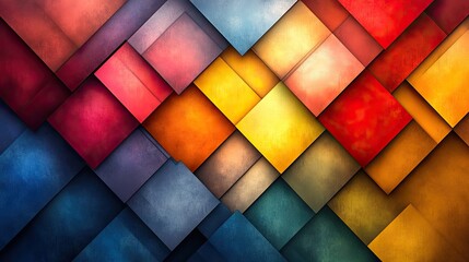Poster - Abstract colorful squares, geometric design, textured background, website banner