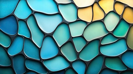Poster - Abstract blue and yellow mosaic texture background