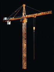Aufkleber - A large crane stands tall in the darkness, ready to take off into the night