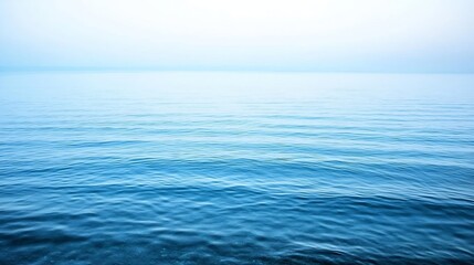 Aufkleber - Expansive Calm Ocean Horizon Reflecting Soft Light During Sunrise or Sunset : Generative AI