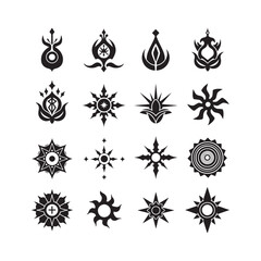 Poster - holiday and religious invitation card vector silhouette icons set design elements illustration