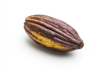 Aufkleber - Natural organic ripe cacao pod revealing rich texture against a pristine white background