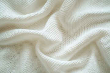 Poster - A close-up shot of a white blanket spread out on a bed, providing a cozy atmosphere