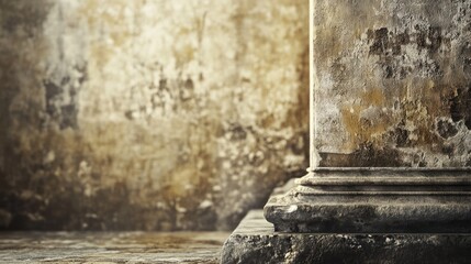Aufkleber - A classic stone column with a clock at the top, perfect for architectural or historical background