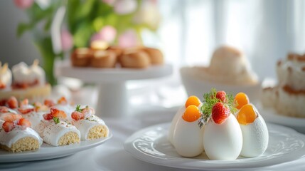 Poster - A variety of sweet treats on plates on a table