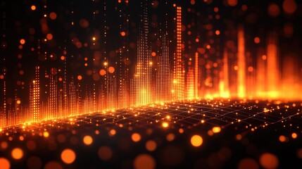 Poster - Abstract city lights digital art futuristic background