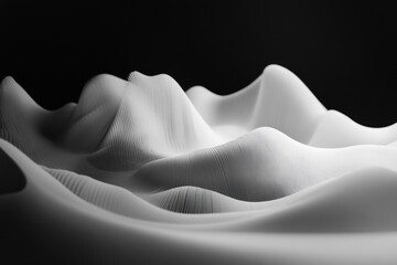 Poster - A serene mountain landscape photographed in black and white