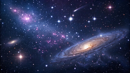 Wall Mural - A stunning view of the cosmic expanse, filled with galaxies, stars, and celestial wonder