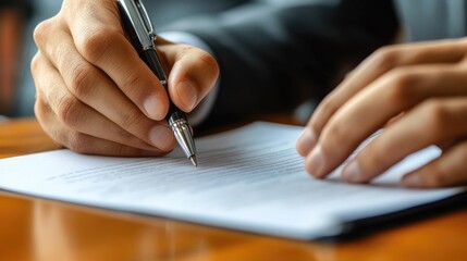 Poster - A person signing a document with a pen