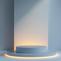 Aufkleber - Modern minimalistic podium with soft lighting studio background presentation promoting products design element