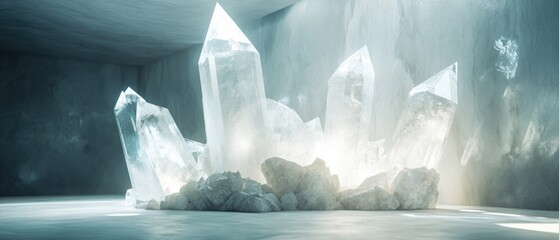 Poster - Ice crystals in a room, decorative or scientific display