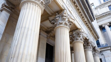 Aufkleber - Impressive Architectural Columns of a Historic Building with Intricate Details : Generative AI