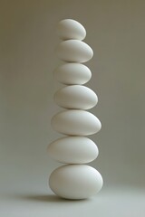 Poster - A group of white eggs stacked one on top of the other