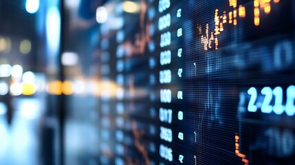 Aufkleber - Dynamic Stock Market Display Showing Financial Graphs and RealTime Trading Data : Generative AI