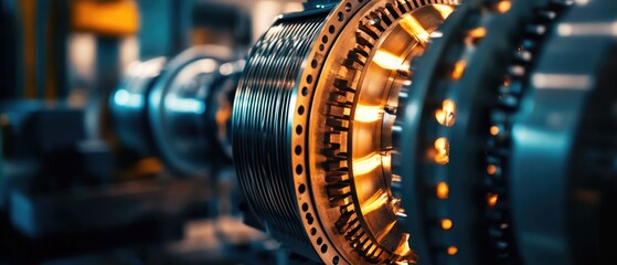 Poster - A detailed view of a clock's inner workings
