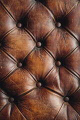 Poster - A high-quality image of a brown leather couch in detail, suitable for editorial or commercial use