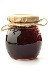 Poster - A jar of jam sits on a clean white surface, ready for use or display