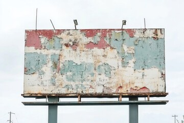 Poster - A worn-out billboard with flaking paint, perfect for nostalgic or vintage-themed projects