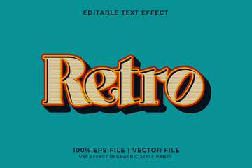 Poster - 3D Retro Editable Text Effect. Editable Retro font Template
