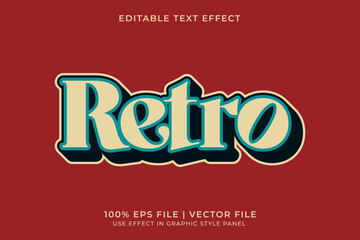 Poster - 3D Retro Editable Text Effect. Editable Retro font Template