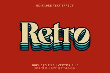 Poster - 3D Retro Editable Text Effect. Editable Retro font Template
