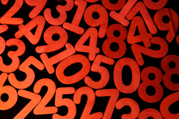 Poster - Background of numbers. from zero to nine. Numbers texture. Finance data concept. Mathematic. Seamless pattern with numbers. financial crisis concept. Business success.