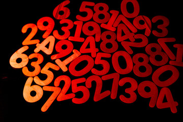 Poster - Background of numbers. from zero to nine. Numbers texture. Finance data concept. Mathematic. Seamless pattern with numbers. financial crisis concept. Business success.