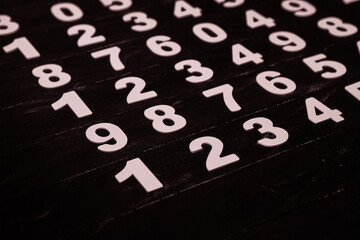 Poster - Background of numbers. from zero to nine. Numbers texture. Finance data concept. Mathematic. Seamless pattern with numbers. financial crisis concept. Business success.