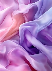 Poster - Ethereal Pastel Drapery in Shades of Pink and Purple