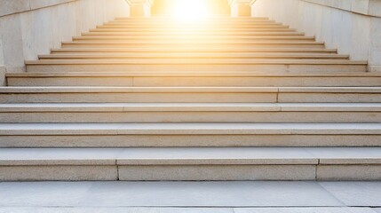 Poster - Bright staircase showcasing sunlight streaming down creating a serene and inviting atmosphere : Generative AI