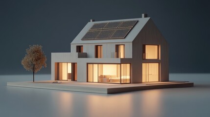 Poster - Smart home with AI-controlled heating and cooling, optimizing energy consumption in real-time.