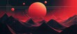 © IMAGE STORE - Red planet landscape with mountains and sunset