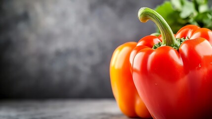 Poster - Fresh and Brightly Colored Bell Peppers on a Rustic Wooden Desk Perfect for Healthy Recipes : Generative AI