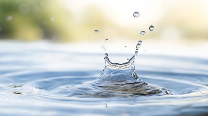 Aufkleber - Stunning close up of water splash creating ripples in bright natural light : Generative AI