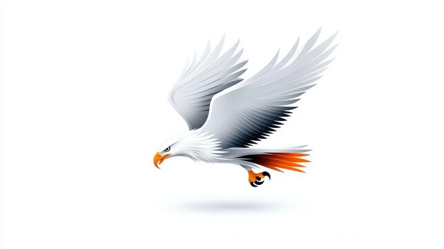 Minimal eagle logo with negative space effect, clever and artistic design