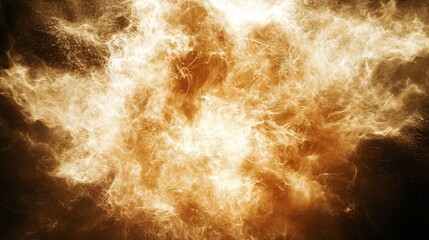Fototapete - Abstract image of an explosion of golden smoke and particles creating a mesmerizing cloud of movement : Generative AI