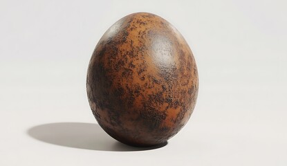 Poster - Brown Egg on White Background with Soft Shadow