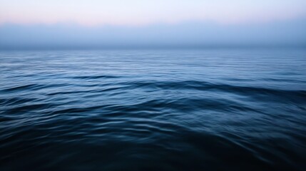 Poster - Tranquil and Serene Ocean Water Surface Captured During a Misty Morning : Generative AI